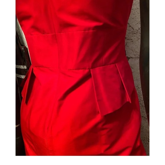 Evan Picone Red Sateen Dress - Picture 5 of 6